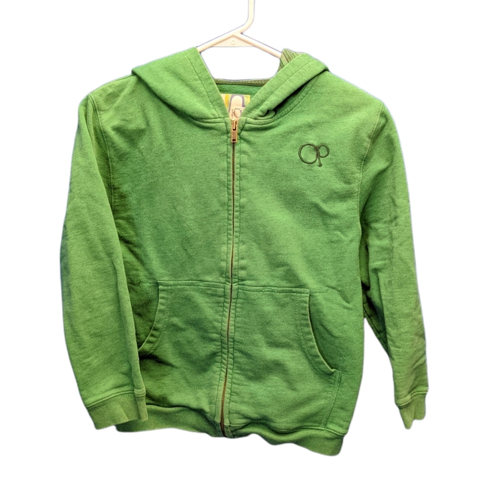 #13 Green kids size 10-12 zippered jacket coat OP